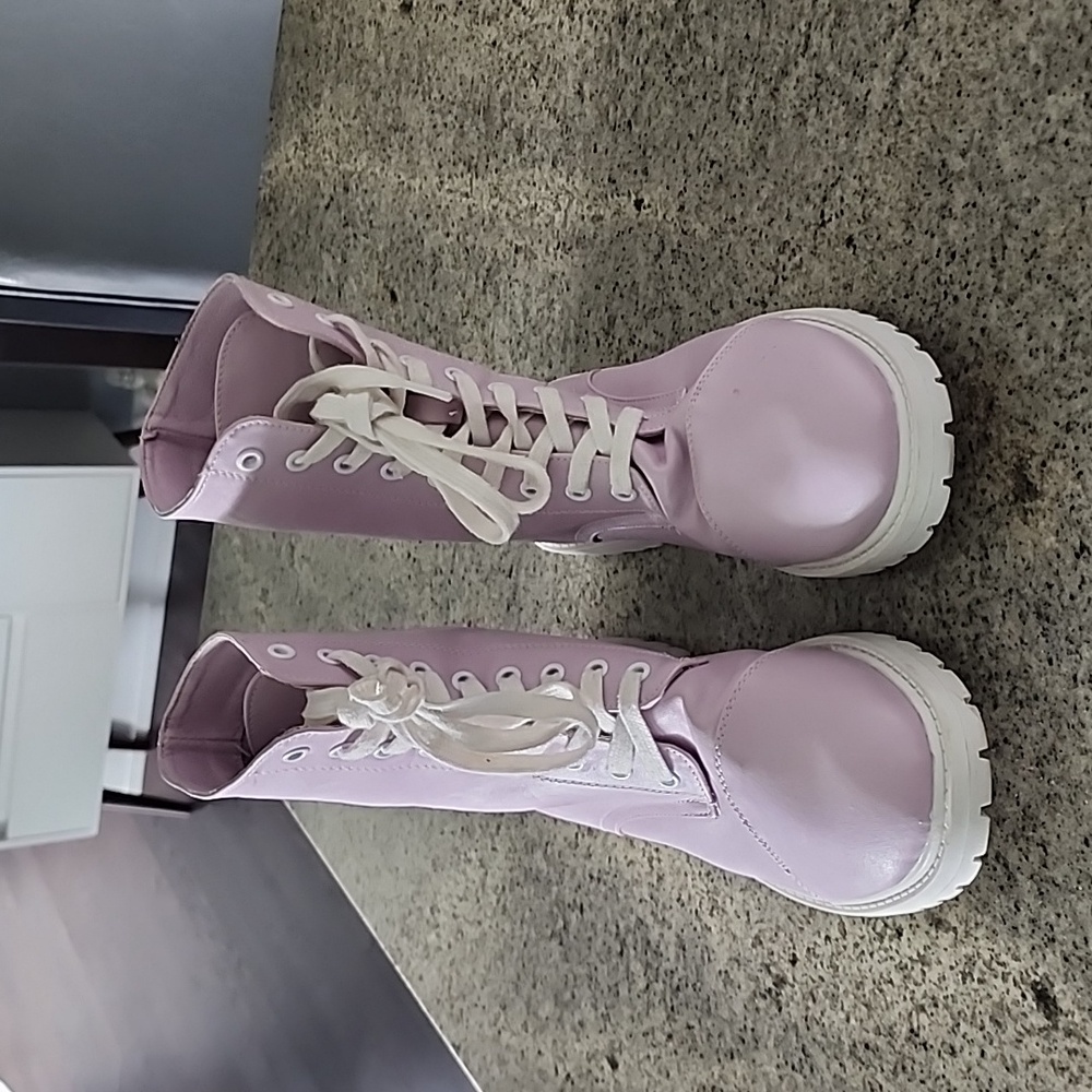 Lavendar purple combat boots!